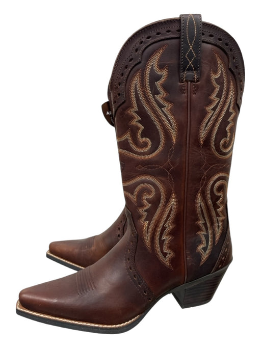 Ariat Shoe Size 9.5 Brown & Cream Leather Pointed Toe Cowboy Knee High Boots Brown & Cream / 9.5