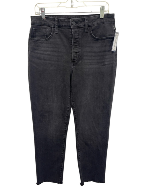 Joe's Size 29 Faded Black Cotton Denim High Rise Whiskering Tapered Jeans Faded Black / 29
