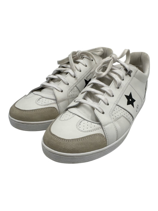 Christian Dior Shoe Size 39.5 White, Black, Taupe Leather Upper Logo Sneakers White, Black, Taupe / 39.5
