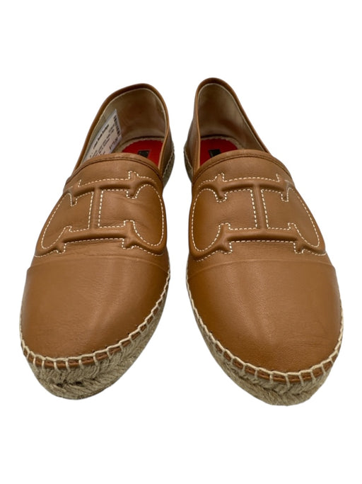 CH Carolina Herrera Shoe Size 40 Tan Brown Leather Upper Raffia Logo Espadrille Tan Brown / 40