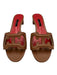 CH Carolina Herrera Shoe Size 40 Tan Brown Leather Block Heel Logo Mule Sandals Tan Brown / 40