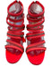 Christian Louboutin Shoe Size 40 Neon Coral Pink Patent Leather open toe Pumps Neon Coral Pink / 40