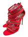 Christian Louboutin Shoe Size 40 Neon Coral Pink Patent Leather open toe Pumps Neon Coral Pink / 40