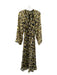 Joie Size S Yellow & Black Silk Long Sleeve Back Tie Floral Maxi Dress Yellow & Black / S