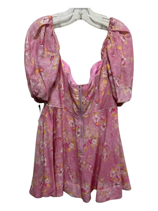 Pomander Place Size L Pink & White Rayon Blend Pintucks 3/4 Button Dress Pink & White / L