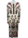 Farm Rio Size M Cream & Multi Viscose Botanical Long Sleeve Draped Detail Dress Cream & Multi / M