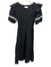 Cleobella Size M Black & White Cotton Blend Short Puff Sleeve U Neck Dress Black & White / M