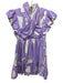 Crosby Size Est M Purple & White Cotton Blend Abstract Print High Neck Dress Purple & White / Est M