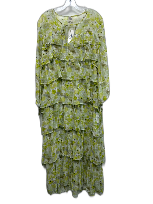 Baum und Pferdgarten Size S / 36 Green & White Viscose Abstract Floral Dress Green & White / S / 36