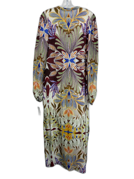 Marie Oliver Size S Burgundy & multi Viscose Abstract Floral V Neck Dress Burgundy & multi / S