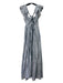 Ulla Johnson Size 0 White & Gray Cotton Striped Ruffle Cap Sleeve Midi Dress White & Gray / 0