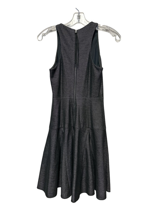 Rag & Bone Size 00 Black & Grey Cotton Blend Sleeveless Micro Dots Midi Dress Black & Grey / 00