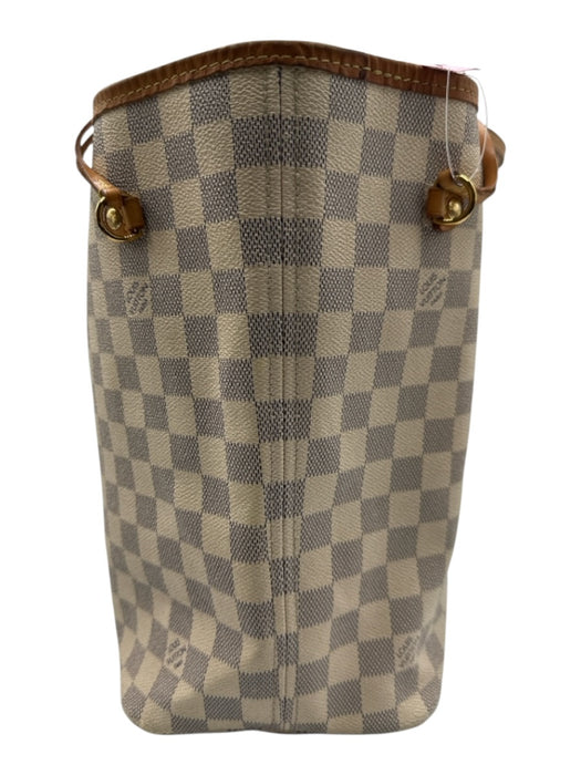 Louis Vuitton White Print Coated Canvas Damier Azur Tote Pouch Inc. Bag White Print / GM