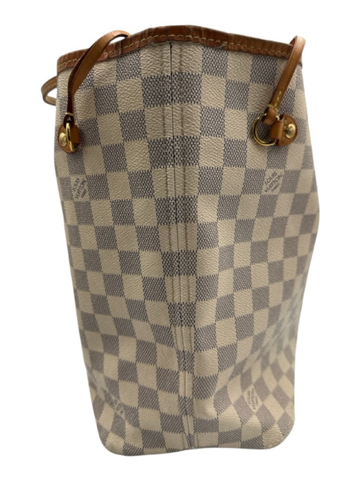 Louis Vuitton White Print Coated Canvas Damier Azur Tote Pouch Inc. Bag White Print / GM