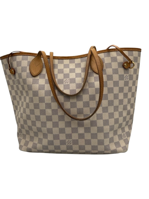 Louis Vuitton White Print Coated Canvas Damier Azur Tote Pouch Inc. Bag White Print / GM
