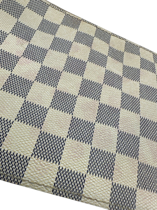 Louis Vuitton White Print Coated Canvas Damier Azur Wristlet Pouch Clutch White Print