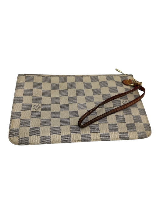 Louis Vuitton White Print Coated Canvas Damier Azur Wristlet Pouch Clutch White Print