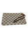 Louis Vuitton White Print Coated Canvas Damier Azur Wristlet Pouch Clutch White Print