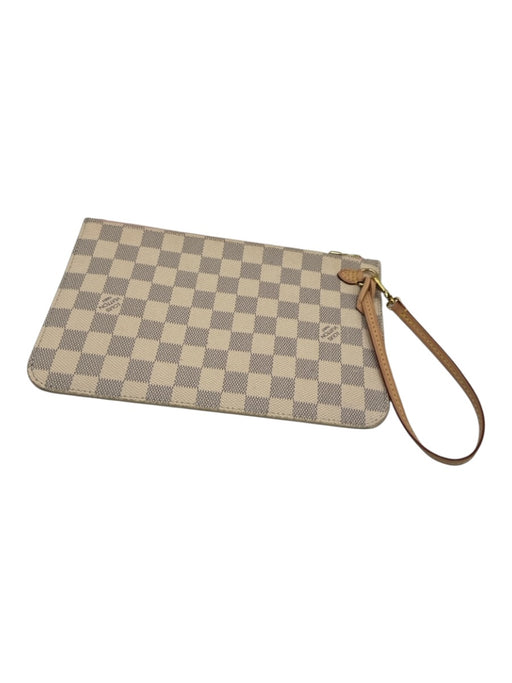 Louis Vuitton White Print Coated Canvas Damier Azur Wristlet Pouch Clutch White Print