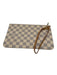 Louis Vuitton White Print Coated Canvas Damier Azur Wristlet Pouch Clutch White Print