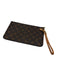 Louis Vuitton Brown Print Coated Canvas Damier Ebene Wristlet Pouch Clutch Brown Print