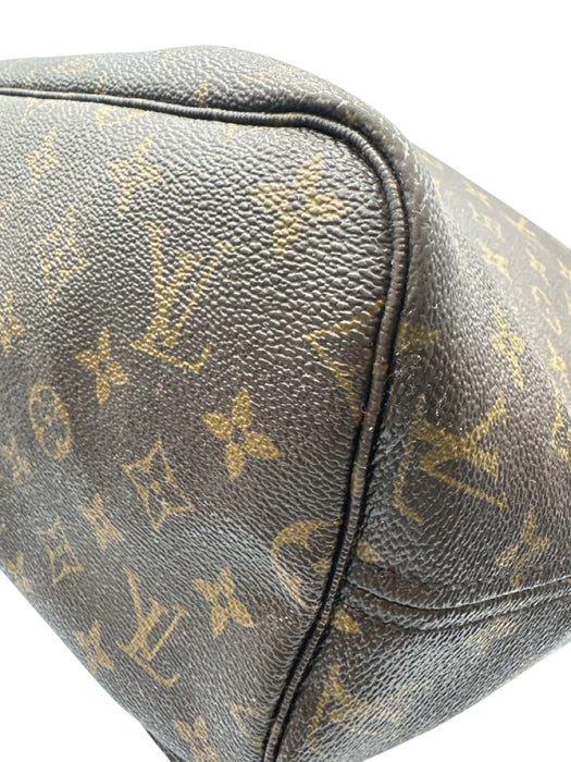 Louis Vuitton Brown Print Coated Canvas Monogram Tote Neverfull Bag Brown Print / MM
