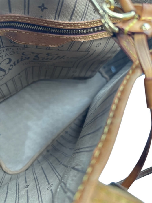 Louis Vuitton Brown Print Coated Canvas Monogram Tote Neverfull Bag Brown Print / MM