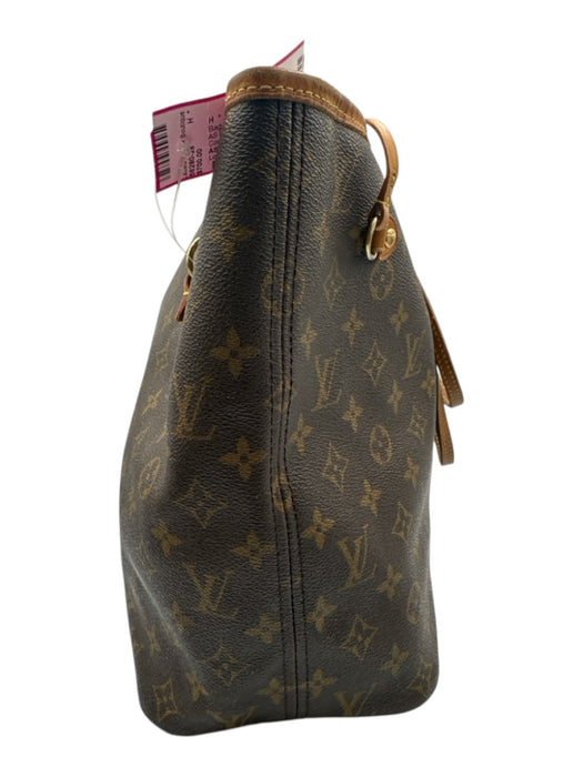 Louis Vuitton Brown Print Coated Canvas Monogram Tote Neverfull Bag Brown Print / MM