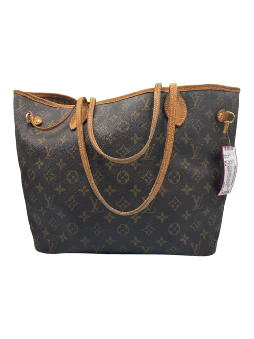 Louis Vuitton Brown Print Coated Canvas Monogram Tote Neverfull Bag Brown Print / MM