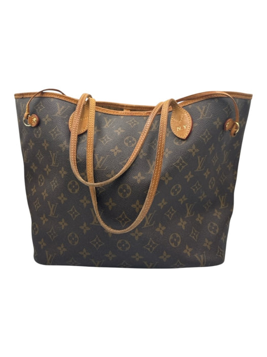 Louis Vuitton Brown Print Coated Canvas Monogram Tote Neverfull Bag Brown Print / MM