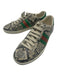 Gucci Shoe Size 36.5 Cream, Red, Green Leather Stripe Snake Skin Print Sneakers Cream, Red, Green / 36.5