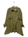 Free People Size S Green Cotton Long Sleeve Button Down Collar Dress Green / S