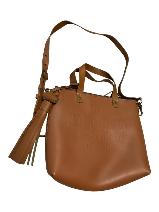FEED Brown Leather Top Handle Crossbody Strap Bag Brown / M