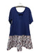 By Anthropologie Size M Blue & Purple Viscose Blend jaquard Short Sleeve Dress Blue & Purple / M