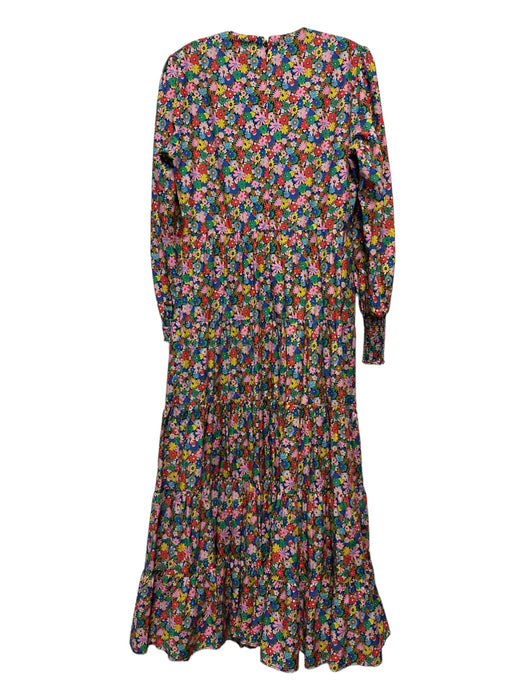 Boden Size 8 Multi Cotton Long Sleeve Flowers Maxi Dress Multi / 8