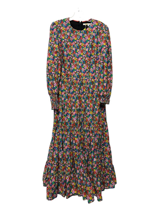 Boden Size 8 Multi Cotton Long Sleeve Flowers Maxi Dress Multi / 8