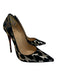 Christian Louboutin Shoe Size 38 Black Gold & Silver Canvas Pointed Toe Pumps Black Gold & Silver / 38