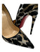 Christian Louboutin Shoe Size 38 Black Gold & Silver Canvas Pointed Toe Pumps Black Gold & Silver / 38