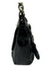 Fendi Black Leather Shoulder Bag Bronze Hardware Buckles Patent Detail Bag Black / S