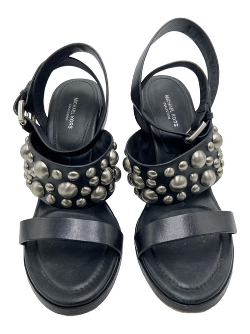 Michael Kors Collection Shoe Size 37.5 Black & Silver Leather Studs Pumps Black & Silver / 37.5