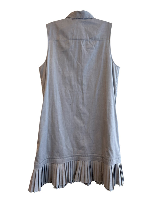 Prose & Poetry Size M Blue Cotton Collared Button Up Sleeveless Below Knee Dress Blue / M