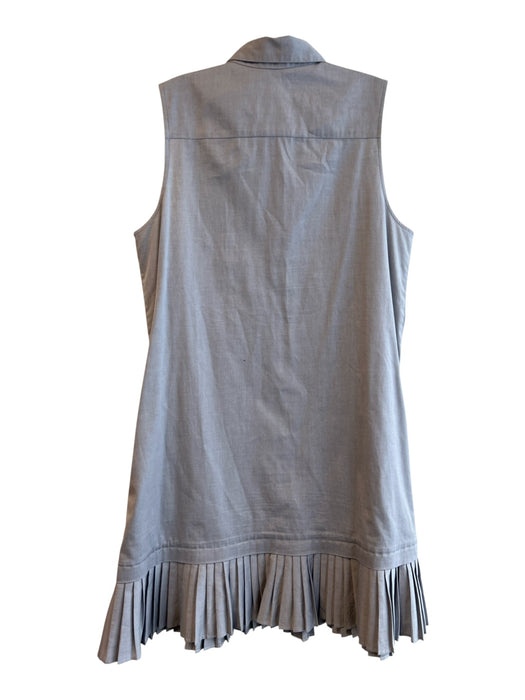 Prose & Poetry Size M Blue Cotton Collared Button Up Sleeveless Below Knee Dress Blue / M