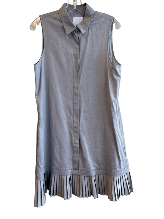 Prose & Poetry Size M Blue Cotton Collared Button Up Sleeveless Below Knee Dress Blue / M