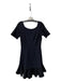 HD in Paris Size 6 Black Polyester Blend Boat Neck Back Zip Ruffle bottom Dress Black / 6