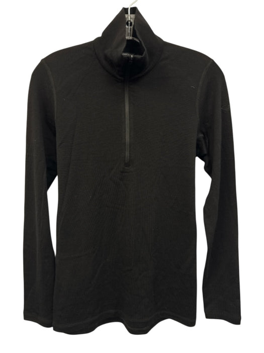 Icebreaker Size S Black Wool Long Sleeve 1/4 Zip Knit High Neck Jacket Black / S