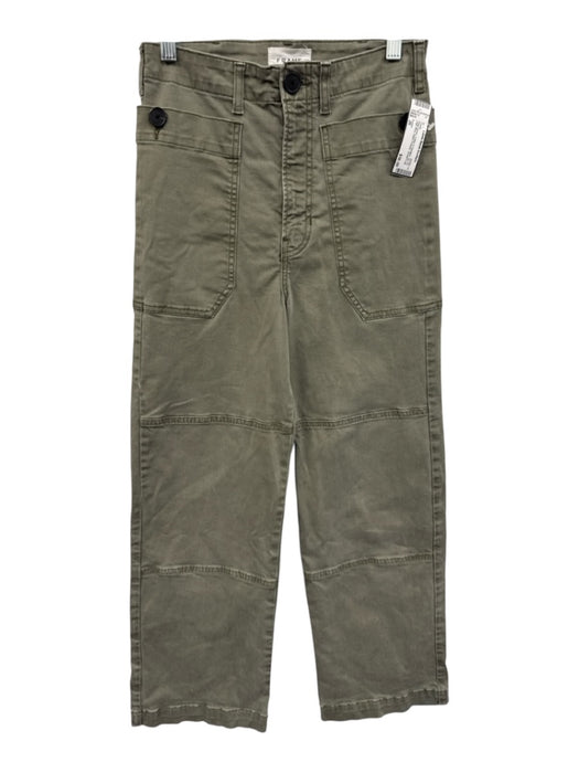 Frame Size 26 Sage green Cotton & Elastane Zip Fly High Rise Patch Pockets Pants Sage green / 26