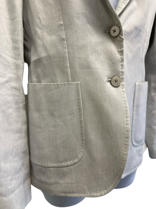 Lardini Size 40 Cream Gray Linen Blend Patch Pocket Long Sleeve Blazer Jacket Cream Gray / 40