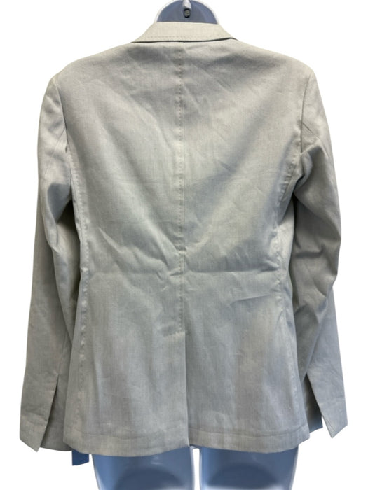 Lardini Size 40 Cream Gray Linen Blend Patch Pocket Long Sleeve Blazer Jacket Cream Gray / 40