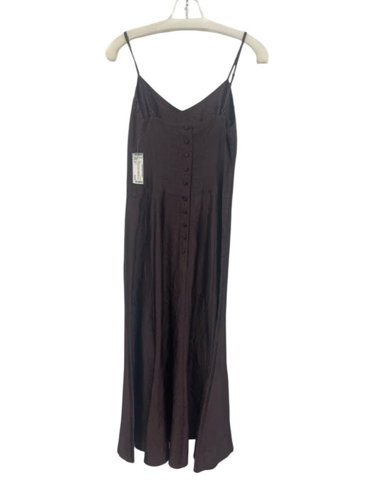 Jigsaw Size 8 Deep Purple Silk Spaghetti Strap Scrunched Paneled Dress Deep Purple / 8