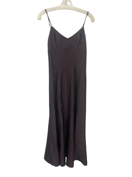 Jigsaw Size 8 Deep Purple Silk Spaghetti Strap Scrunched Paneled Dress Deep Purple / 8